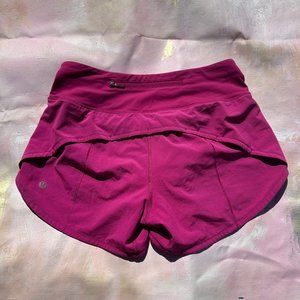 Lululemon Speed Up Short 4" Mid Rise Lined Size 4 Ripened Raspberry